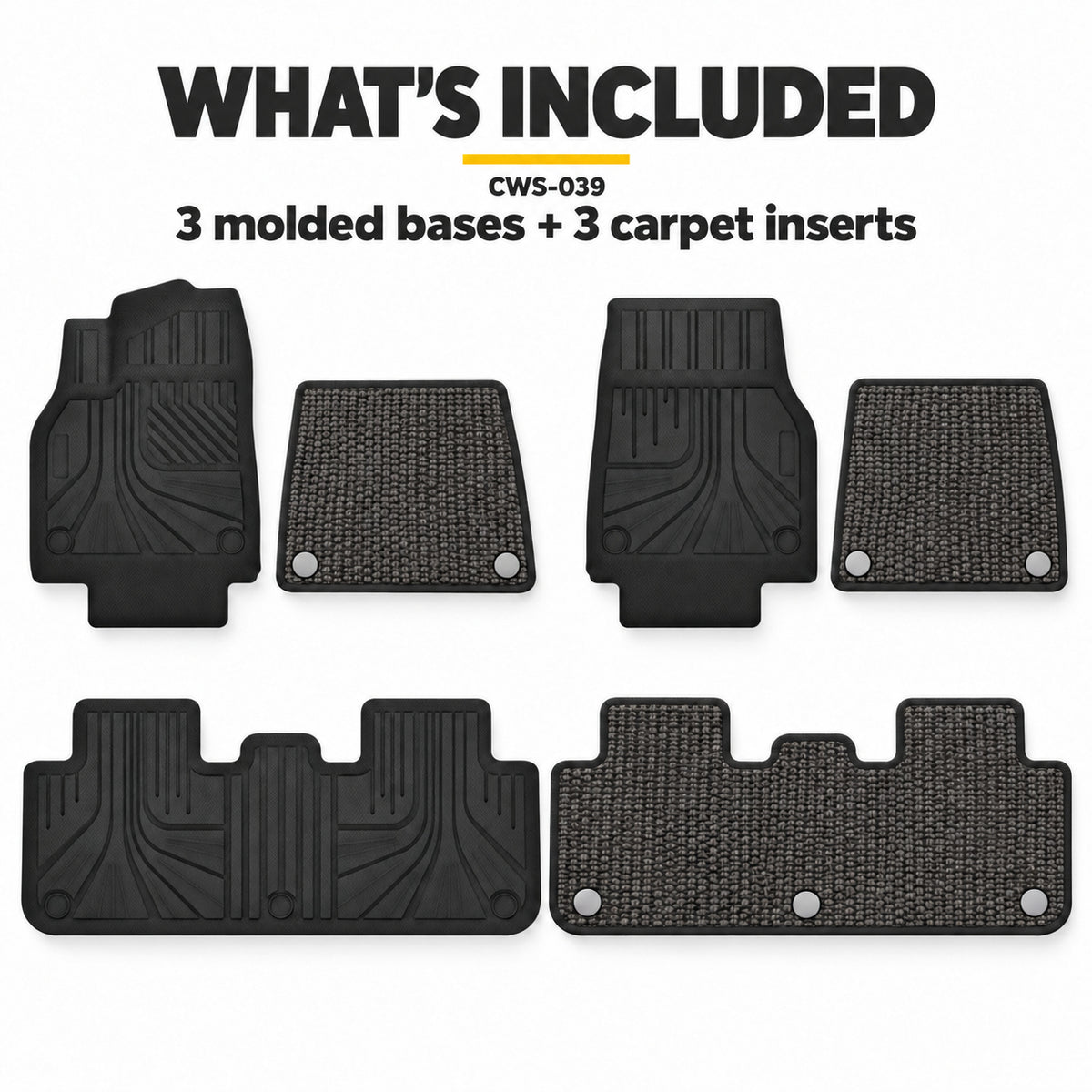 U-Guard Floor Mats with Carpet Inserts for Tesla Model Y 2025-2027