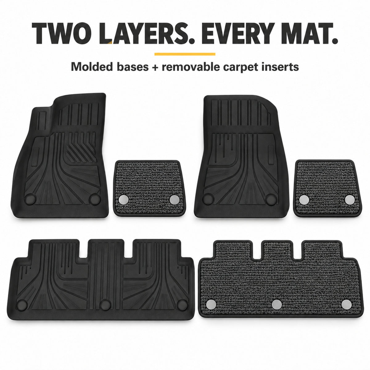 U-Guard Floor Mats with Carpet Inserts for Tesla Model 3 2019-2022
