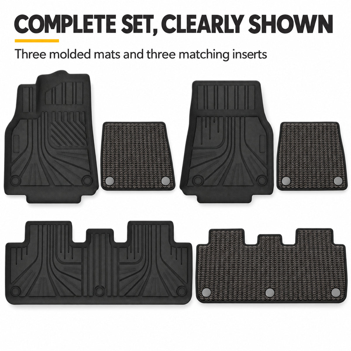 U-Guard Floor Mats with Carpet Inserts for Tesla Model Y 2021-2024