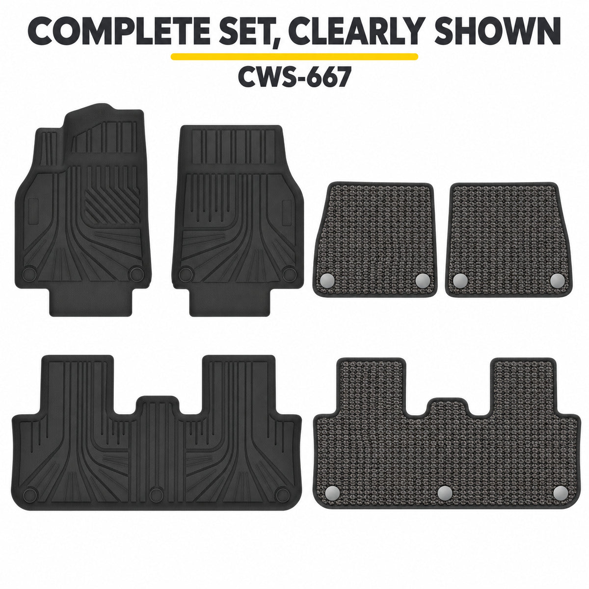U-Guard Floor Mats with Carpet Inserts for Tesla Model Y RWD 2026-2027