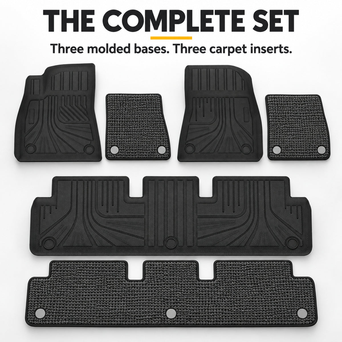 U-Guard Floor Mats with Carpet Inserts for Tesla Model 3 2019-2022