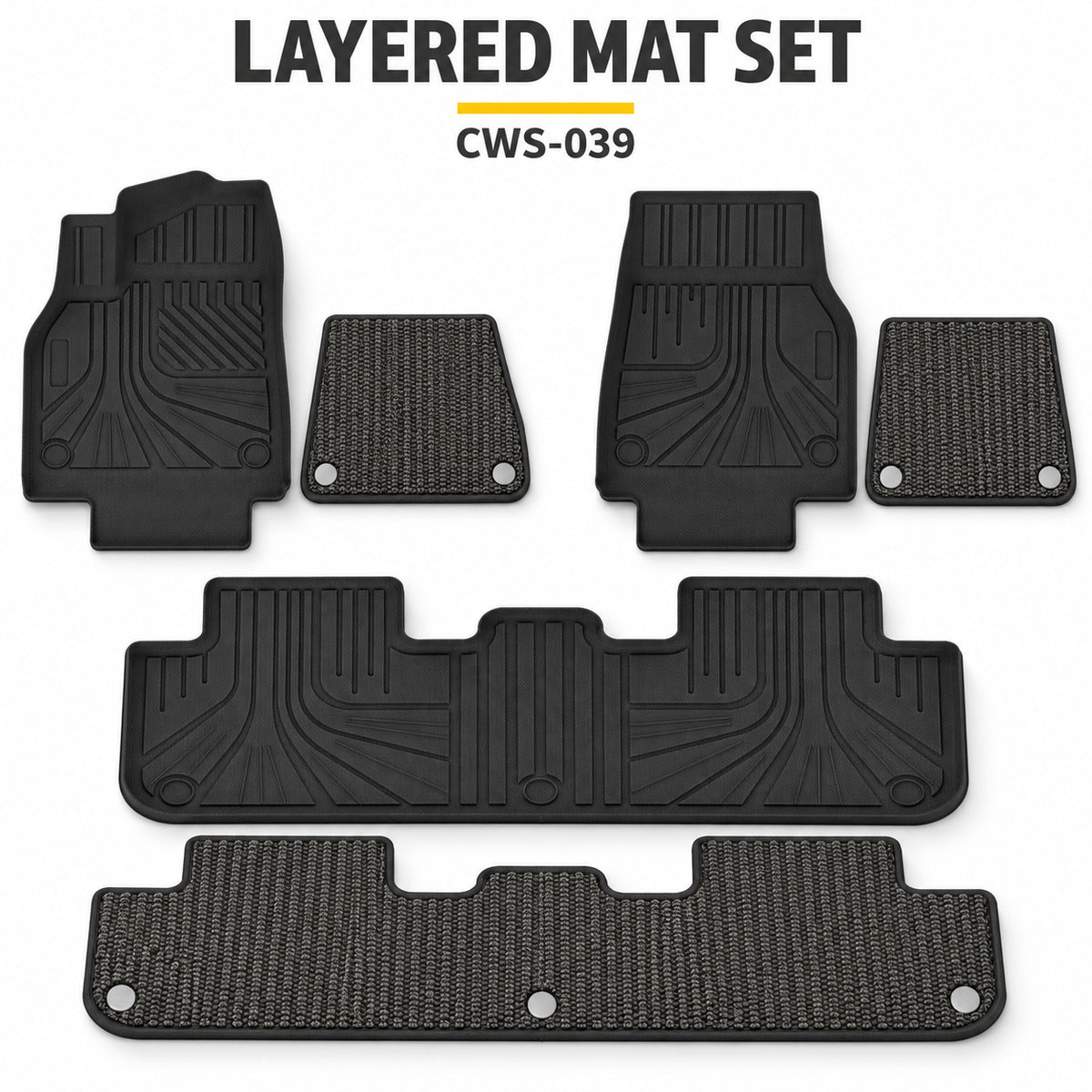 U-Guard Floor Mats with Carpet Inserts for Tesla Model Y 2025-2027
