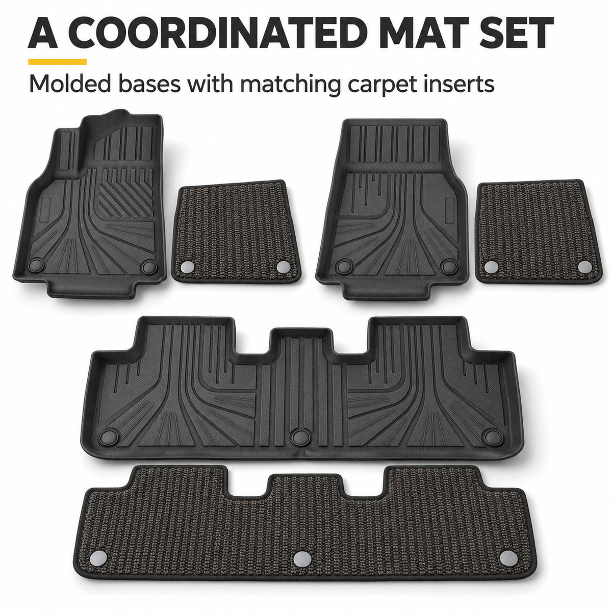 U-Guard Floor Mats with Carpet Inserts for Tesla Model Y 2021-2024