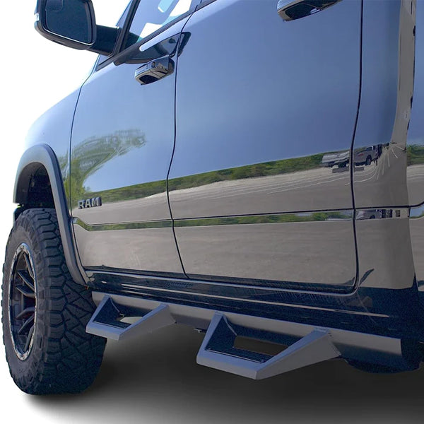 U-Guard Textured Black Drop Step Nerf Bars | SD-3331 | for 2009-2023 Dodge Ram 1500 Classic Body Style Crew Cab