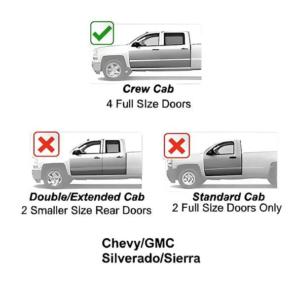 U-Guard Textured Black Drop Step Nerf Bars | SD-1463 | for 2019-2023 Chevrolet Silverado 1500 Crew Cab | 2019-2023 GMC Sierra 1500 Crew Cab