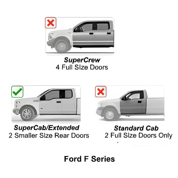 U-GUARD 5" Matte Black Powder-Coated Aluminum Running Boards | SX-2213 | for Ford F150 Super Cab 15-23 (Excl. F150 Lighting EV) / F250/350/450/550 Super Duty Super Cab 17-23