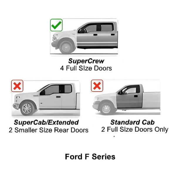U-Guard 4.25 in. Premium Oval Side Steps | SPN-2223BK | for 2015-2023 Ford F150 SuperCrew Cab | 2017-2023 F250/350/450 Super Duty SuperCrew Cab