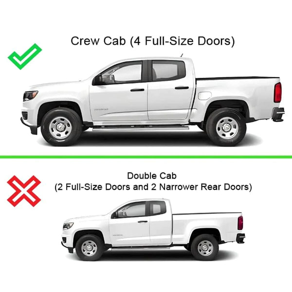 U-Guard 4.25 in. Premium Oval Side Steps | SPN-1311BK | for 2015-2023 Chevrolet Colorado / GMC Canyon Crew Cab