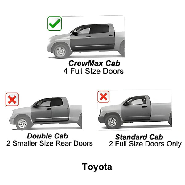 U-GUARD 5" Matte Black Powder-Coated Aluminum Running Boards | SX-4421 | for Toyota Tundra Crew Max 22-23