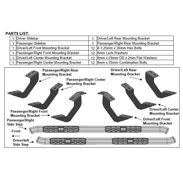 U-Guard 4.25 in. Premium Oval Side Steps | SPN-4420BK | for 2007-2021 Toyota Tundra CrewMax Cab
