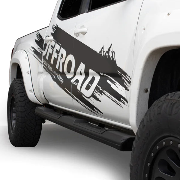 U-GUARD 5" Matte Black Powder-Coated Aluminum Running Boards | SX-1463 | for Chevy Silverado 1500 Crew Cab 19-23 (Incl. Diesel models with DEF tank and 2022 1500 LTD) / Silverado 2500/3500 Crew Cab 20-23 (Rocker Panel Mount)