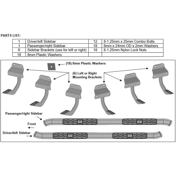 U-Guard 4.25 in. Premium Oval Side Steps | SPN-2223BK | for 2015-2023 Ford F150 SuperCrew Cab | 2017-2023 F250/350/450 Super Duty SuperCrew Cab