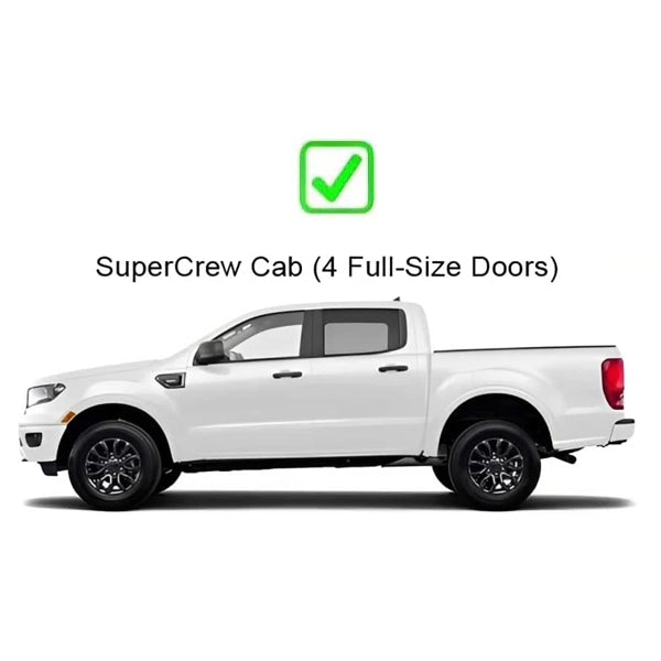 U-Guard Textured Black Drop Step Nerf Bars | SD-2430 | for 2019-2023 Ford Ranger Super Crew Cab
