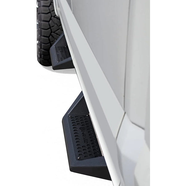 U-Guard Textured Black Drop Step Nerf Bars | SD-2223 | for 2015-2023 Ford F150 Super Crew Cab | 2017-2023 F250/350/450/550 Super Duty Super Crew Cab