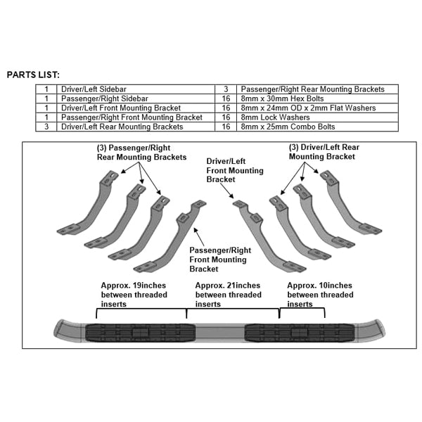U-Guard 4.25 in. Premium Oval Side Steps | SPN-4421BK | for 2022-2023 Toyota Tundra CrewMax Cab