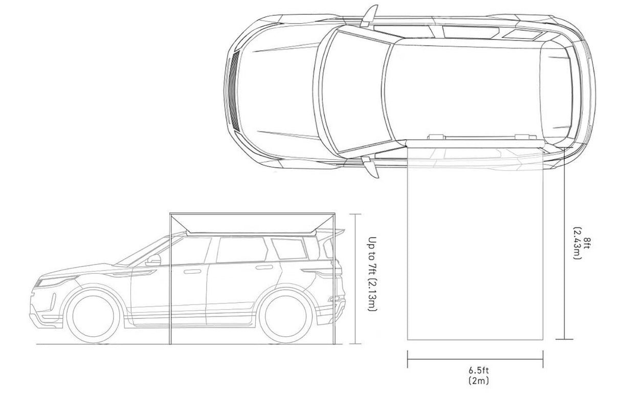 U-Guard Overland Series Retractable Awning (6.5' X 8')