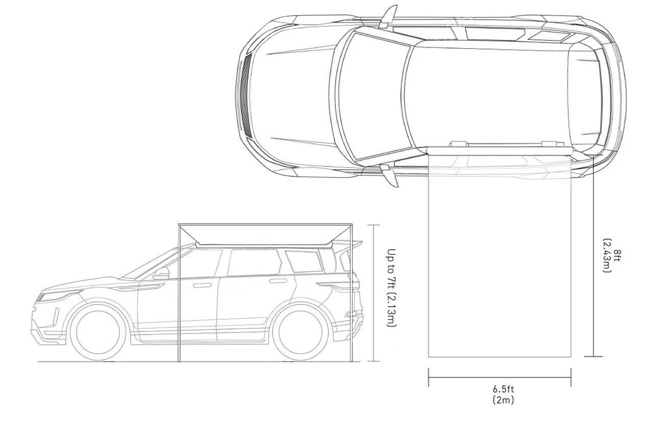 U-Guard Overland Series Retractable Awning (6.5' X 8')
