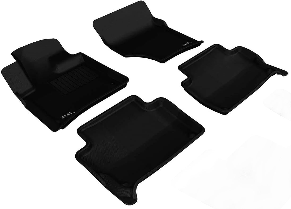 3D MAXpider Custom Fit Floor Liner Black for 2007-2015 AUDI Q7 / SQ7 1st and 2nd Rows Only