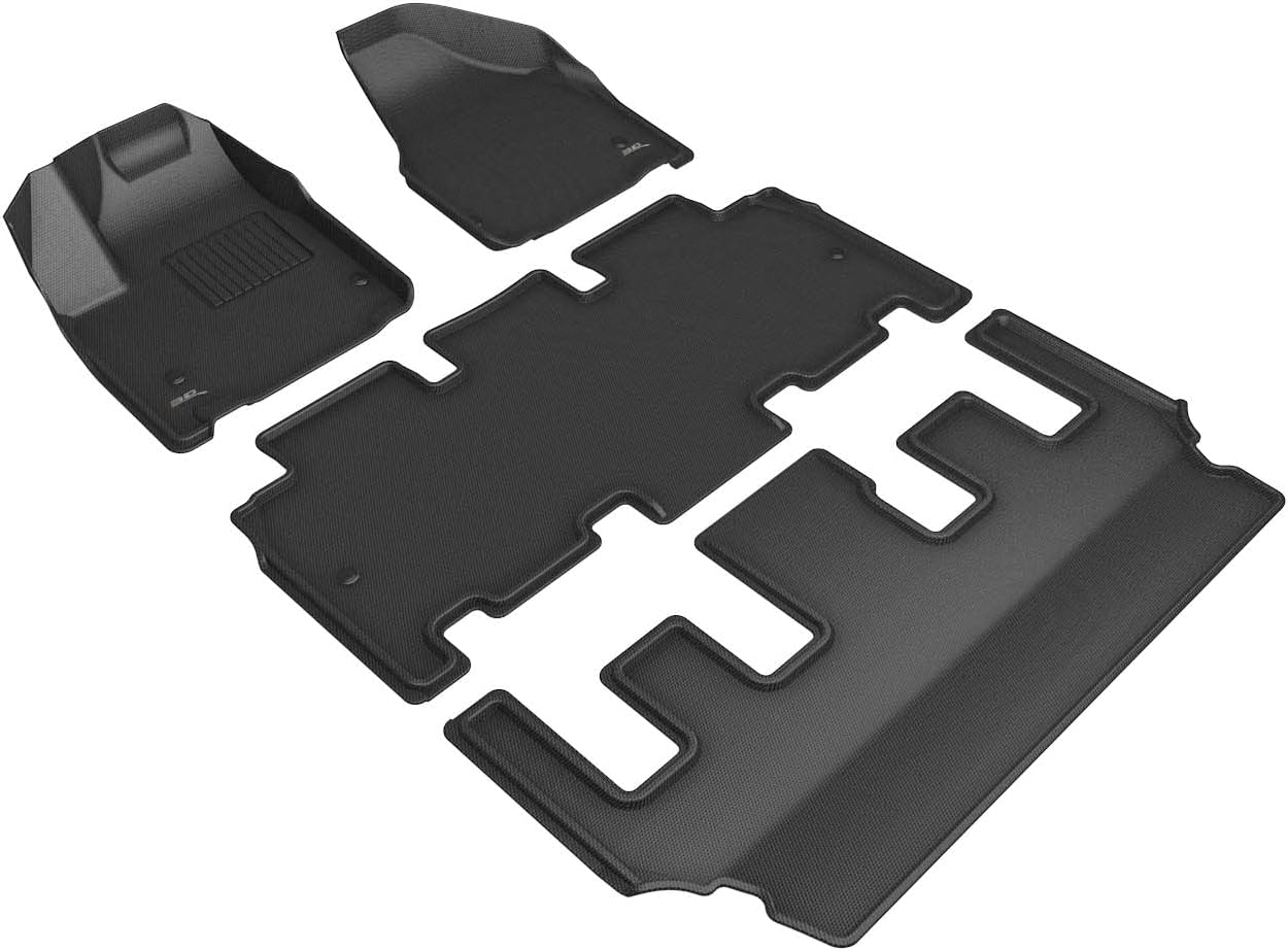3D MAXpider Custom Fit Floor Liner Black for 2017-2023 CHRYSLER PACIFICA (Bucket Seat, Exclude Hybrid) (Bucket Seat, Exclude Hybrid, All 3 Rows)