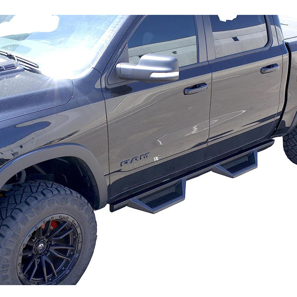U-Guard Textured Black Drop Step Nerf Bars | SD-3331 | for 2009-2023 Dodge Ram 1500 Classic Body Style Crew Cab