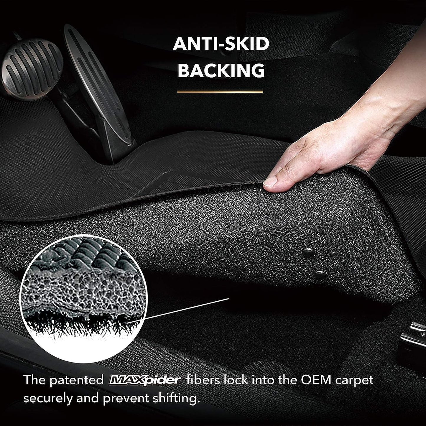 3D MAXpider Custom Fit Floor Liner Black for 2020-2023 KIA TELLURIDE Fits 7/ 8 Seaters, 1st and 2nd Rows Only