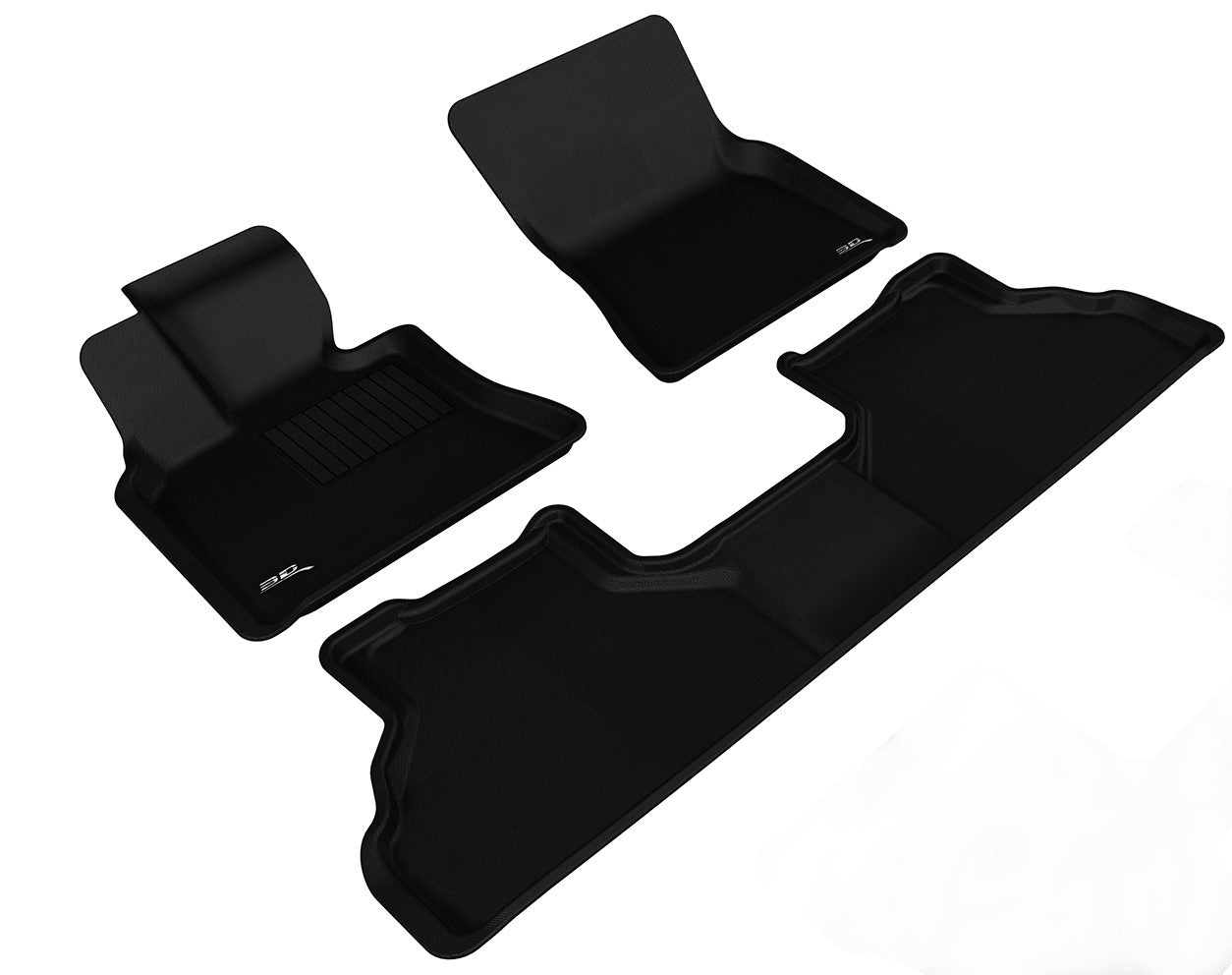 3D MAXpider Custom Fit Floor Liner Black for 2007-2013 BMW X5 1st and 2nd Rows Only