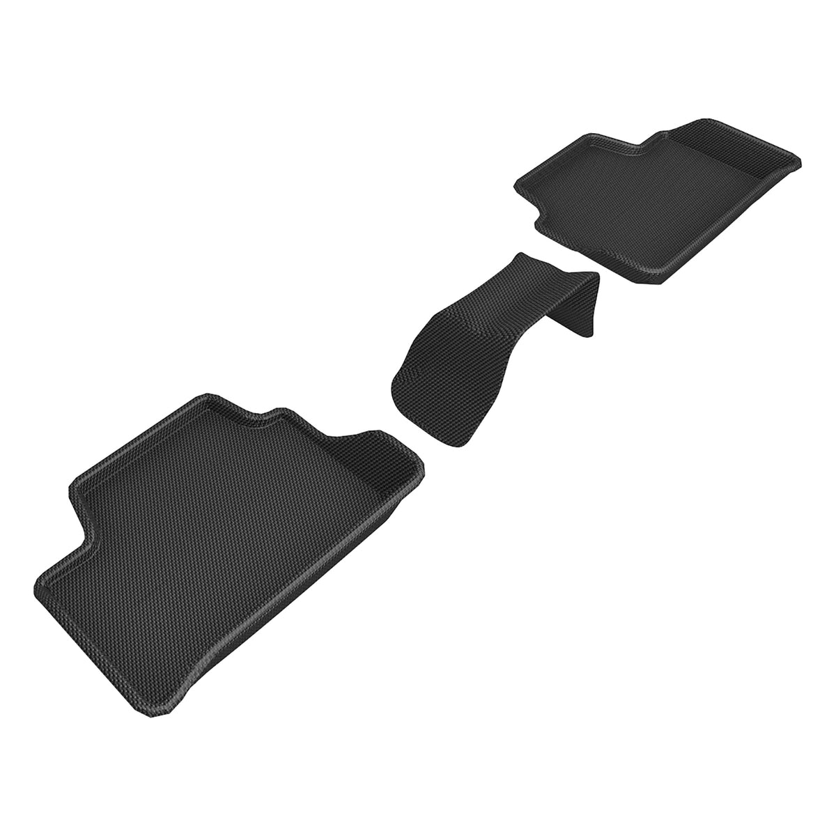 3D MAXpider All-Weather Floor Mats for BMW 3 Series (G20) S Drive 2019-2022 Custom Fit Car Floor Liners, Kagu Series (Black) - Second Row
