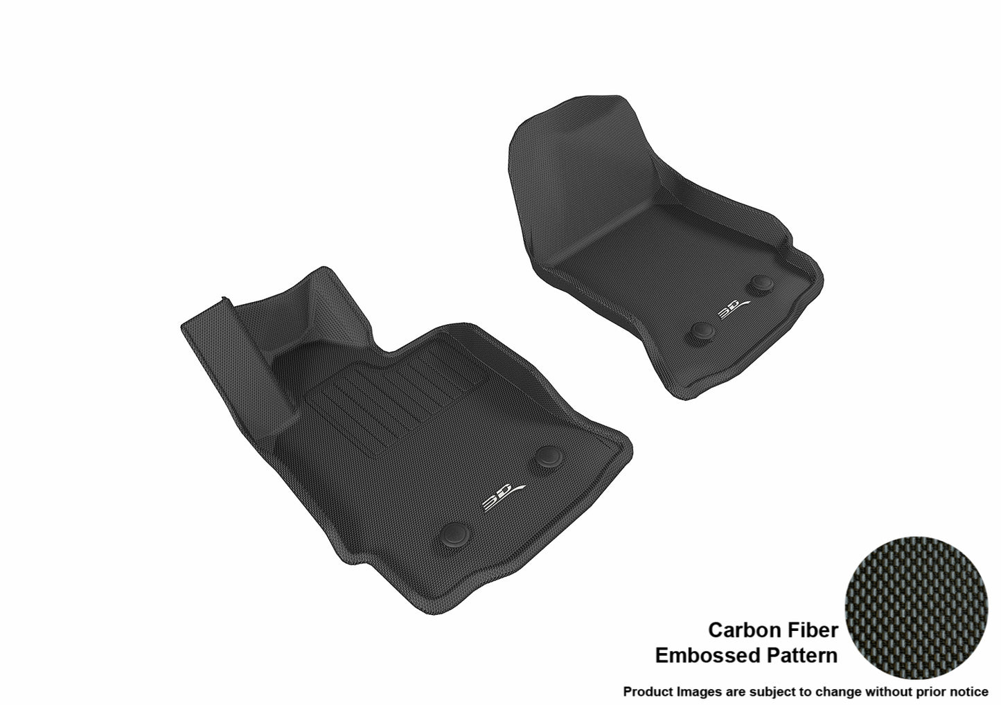 3D MAXpider Custom Fit Floor Liner Black for 2014-2019 CHEVROLET CORVETTE C7, 1st Row Only