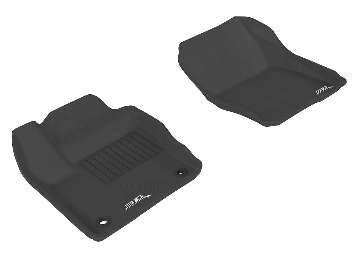 3D MAXpider Custom Fit All-Weather Floor Mat for Select Ford Focus Models - Kagu Rubber (Black) 2012-2018 - Front Row
