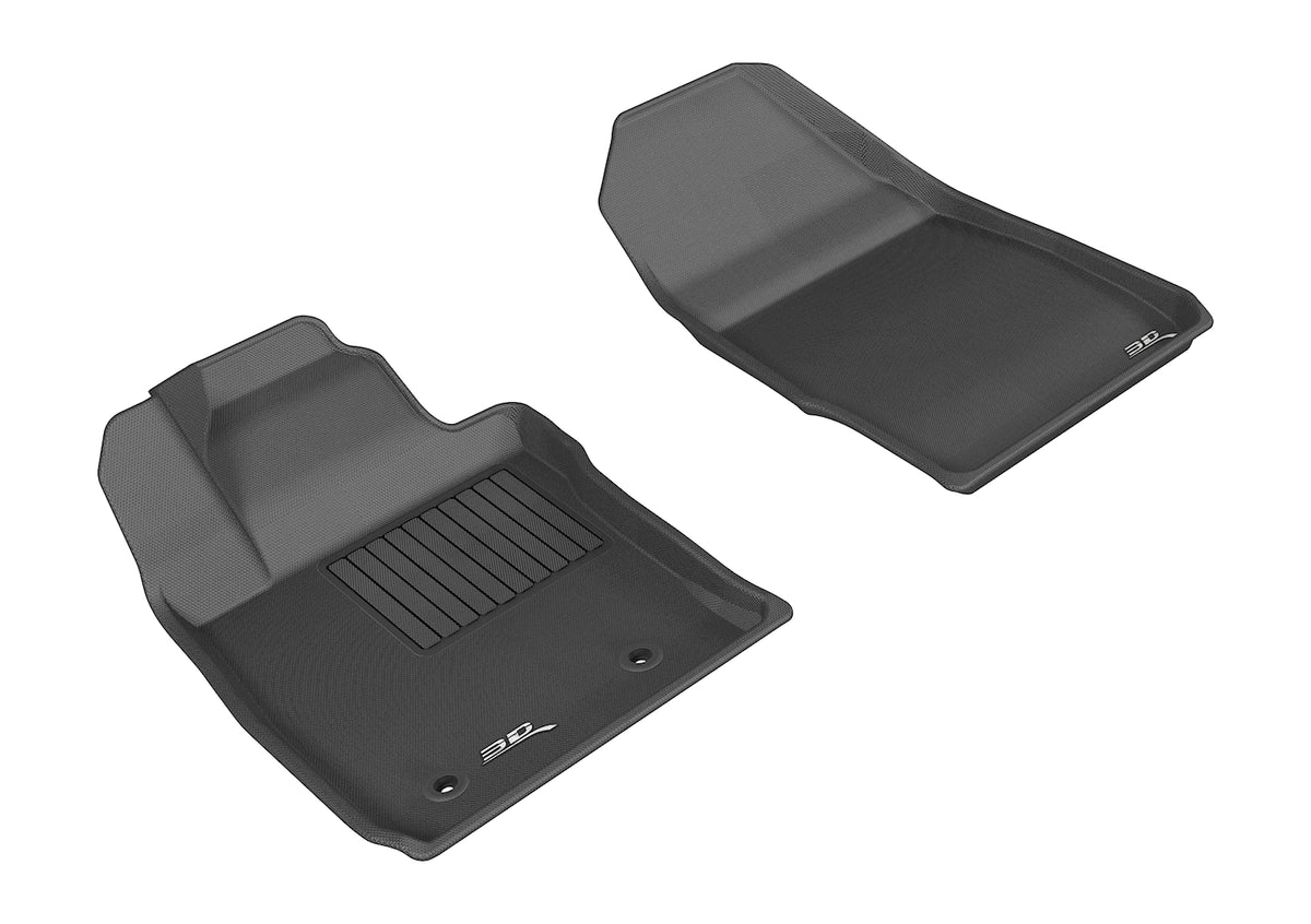 3D MAXpider All 2 Row Custom Fit Floor Mat for Select Ford Fiesta Hatchback Models - Kagu Rubber (Black) - Front Row