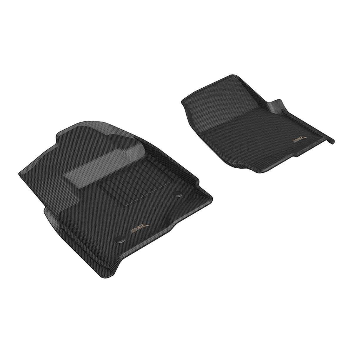 3D MAXpider Custom Fit All-Weather Floor Mat for Select Ford F-250/350/450 Models - Kagu Rubber (Black) - Front Row