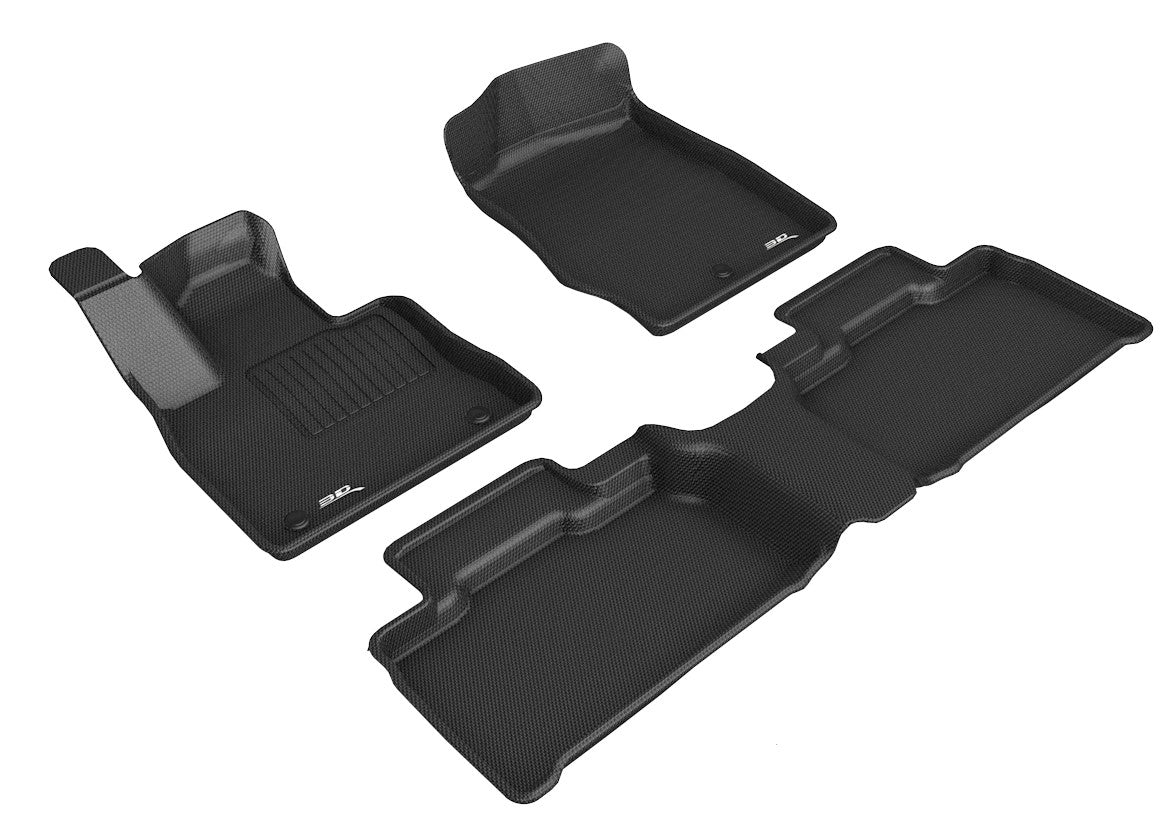 3D MAXpider Custom Fit Floor Liner Black for 2020-2023 FORD EXPLORER, 1st and 2nd Rows Only