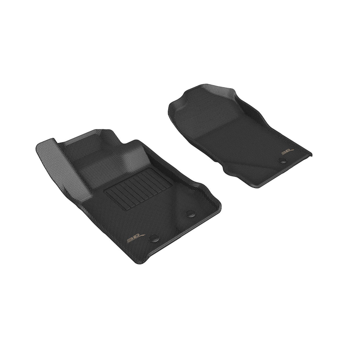 3D MAXpider Custom Fit Kagu Floor Mat (Black) Compatible with Ford Bronco 2-Door 2021-2024 - Front Row