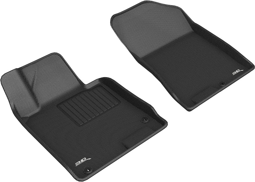 3D MAXpider Custom Fit All-Weather Floor Mats (Black) Compatible with Hyundai Sonata 2020-2025 / Kia K5 FWD 2021-2025 - Kagu Rubber - Front Row