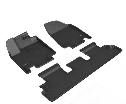 3D MAXpider Custom Fit Floor Liner Black for 2022-2023 INFINITI QX60 7 Seaters, 1st and 2nd Rows