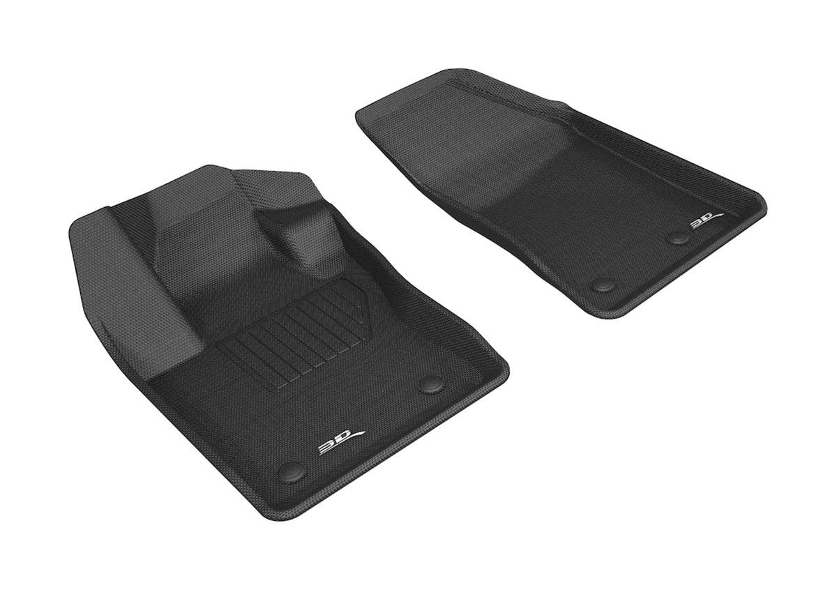 3D MAXpider Custom Fit Kagu Floor Mat (Black) Compatible with Jeep Compass 2017-2023 - Front Row
