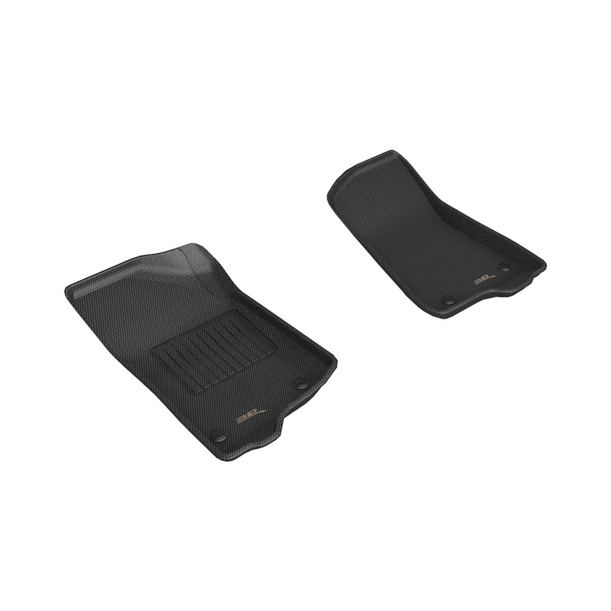 3D MAXpider Custom Fit Kagu Floor Mat (Black) Compatible with Jeep Wrangler/Gladiator 2018-2023 - Front Row