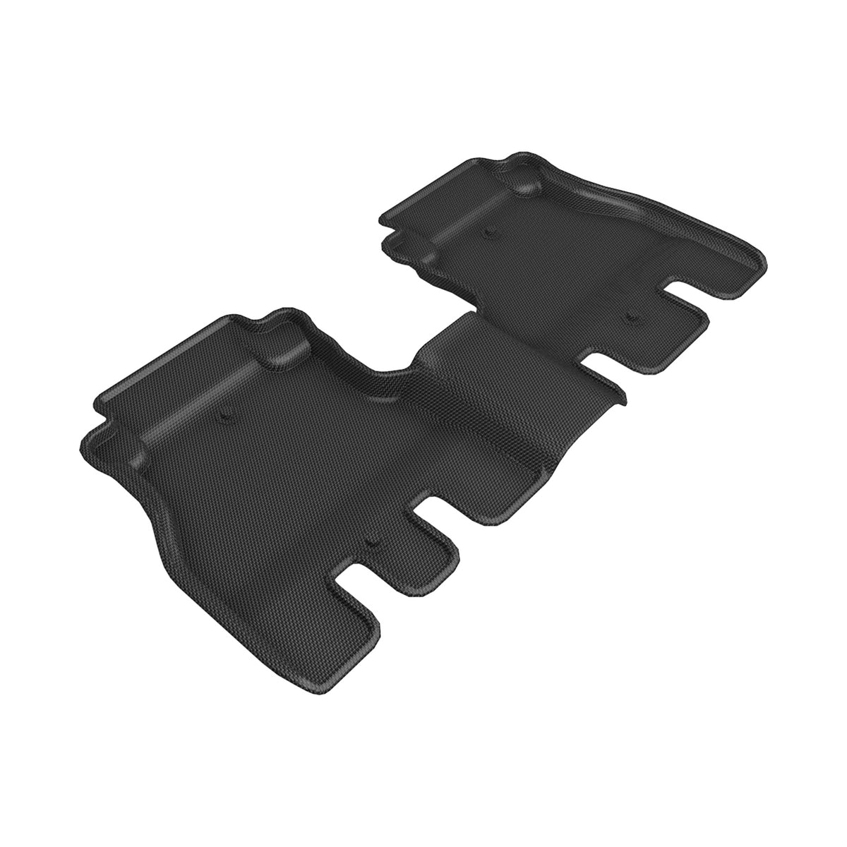 3D MAXpider Alfombrilla Kagu de Ajuste Personalizado (Negro) Compatible Con Jeep Wrangler Unlimited (JL) 4 Puertas 2018-2024 - Juego Completo - Second Row