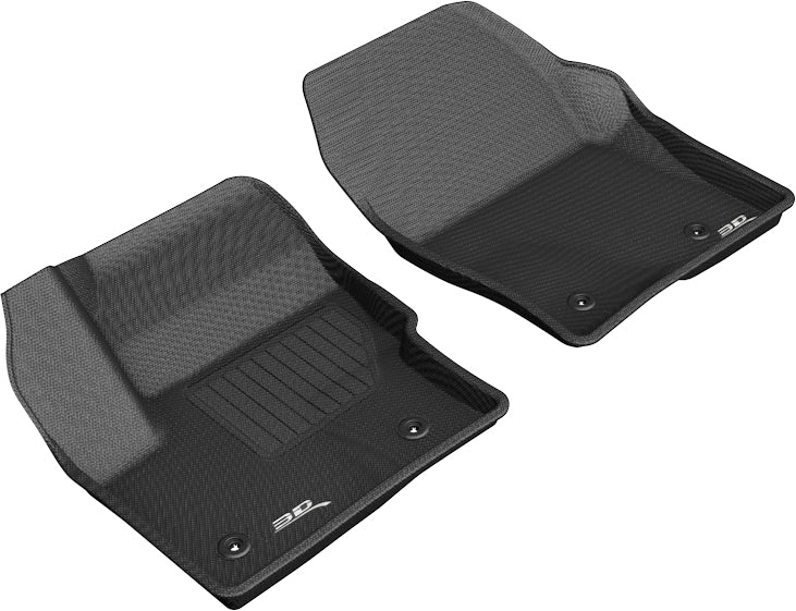 3D MAXpider All-Weather Floor Mats for Lincoln MKC 2017-2019 Custom Fit Car Floor Liners, Kagu Series (Black) - Front Row