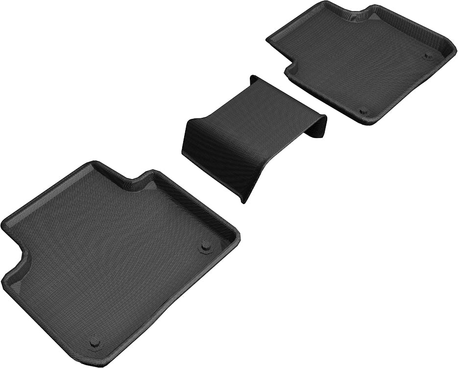3D MAXpider Custom Fit Kagu Floor Mat (Black) Compatible with Porsche Cayenne (9Y0) SUV 2019-2024 / Cayenne Coupe (9Y3) 2021-2024 - Second Row