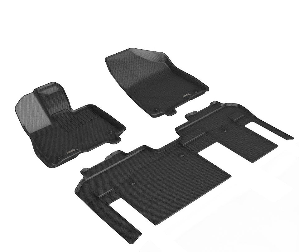 3D MAXpider Custom Fit Floor Liner Black for 2021-2023 TOYOTA SIENNA HYBRID, 8 Seaters, 1st and 2nd Rows