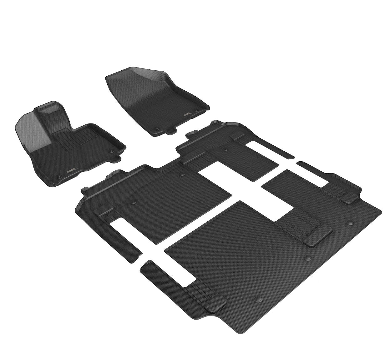 3D MAXpider Custom Fit Floor Liner Black for 2021-2023 TOYOTA SIENNA HYBRID, 8 Seaters, All 3 Rows