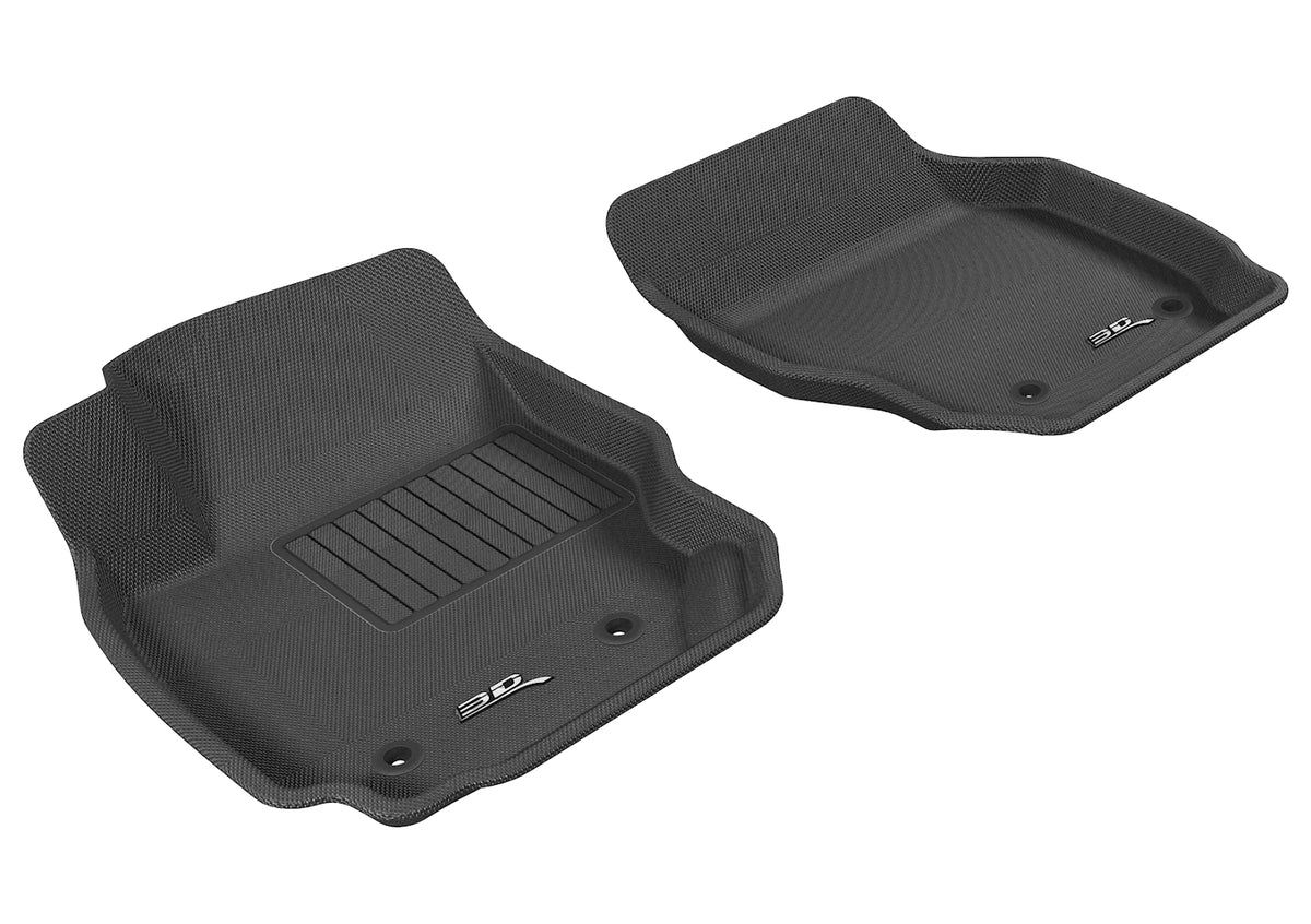 3D MAXpider Custom Fit All-Weather Floor Mat for Select Volvo S80 Models - Kagu Rubber (Black) 2007-2016 - Front Row