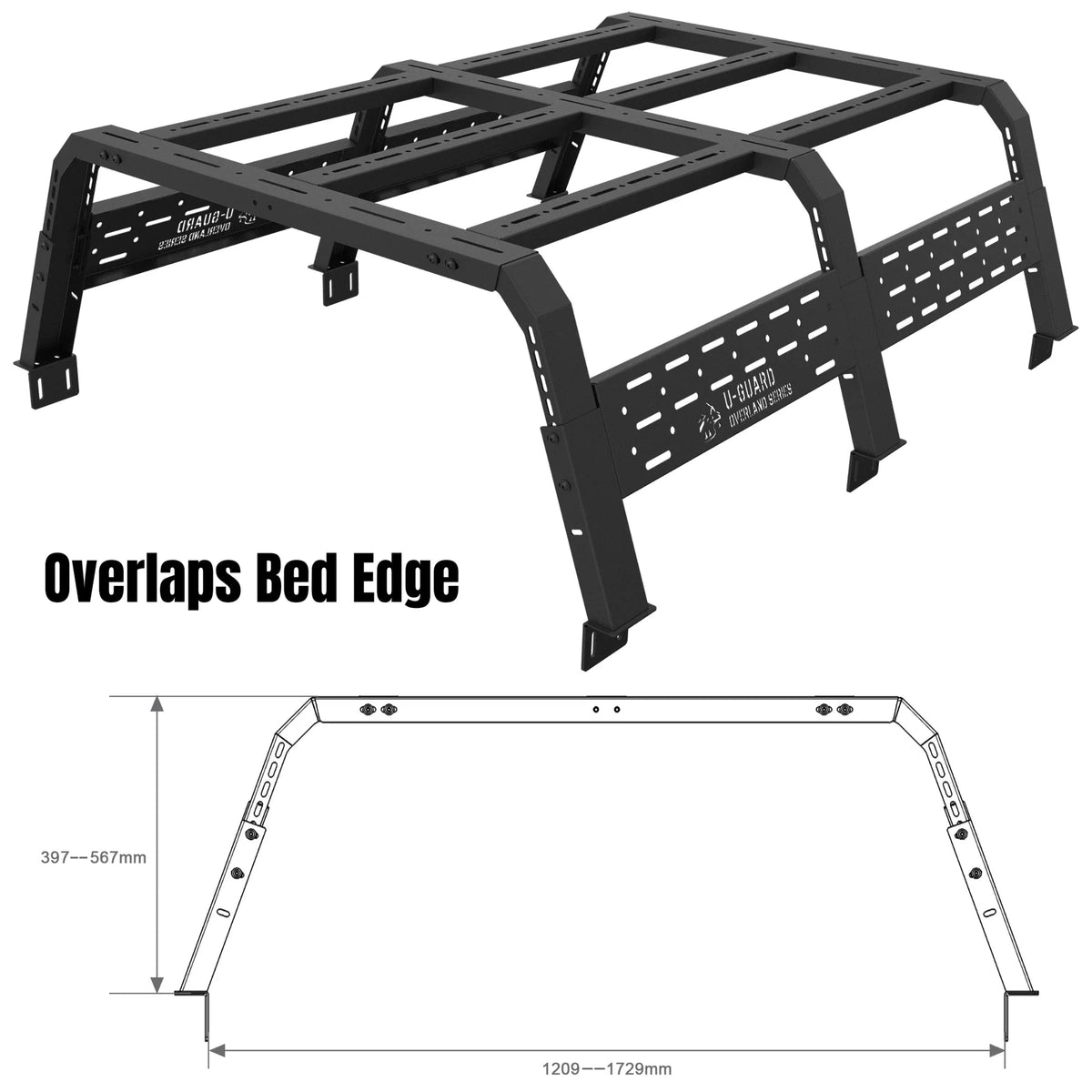 5' Overland Rack With In-bed Mounting Feet