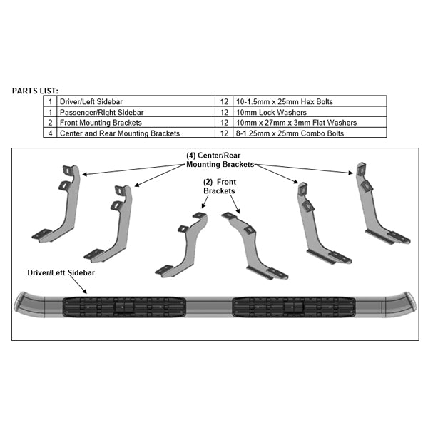 U-Guard 4.25 in. Premium Oval Side Steps | SPN-2430BK | for 2019-2023 Ford Ranger SuperCrew Cab