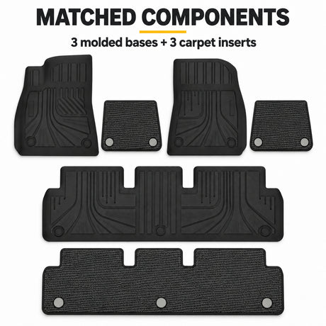 U-Guard Floor Mats with Carpet Inserts for Tesla Model 3 2019-2022