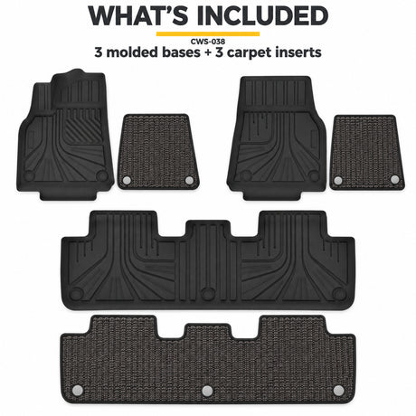 U-Guard Floor Mats with Carpet Inserts for Tesla Model Y 2021-2024