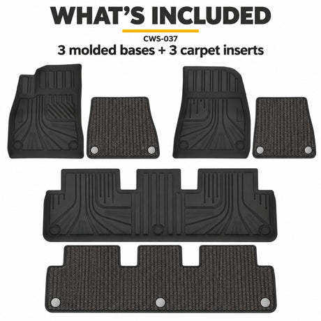 U-Guard Floor Mats with Carpet Inserts for Tesla Model 3 2024-2027