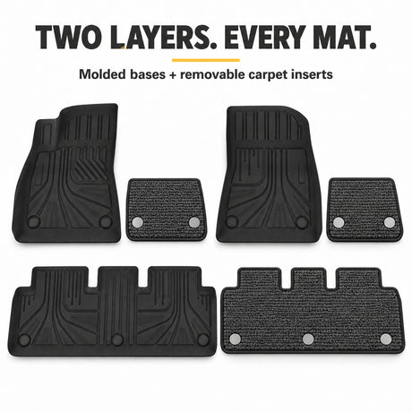 U-Guard Floor Mats with Carpet Inserts for Tesla Model 3 2019-2022