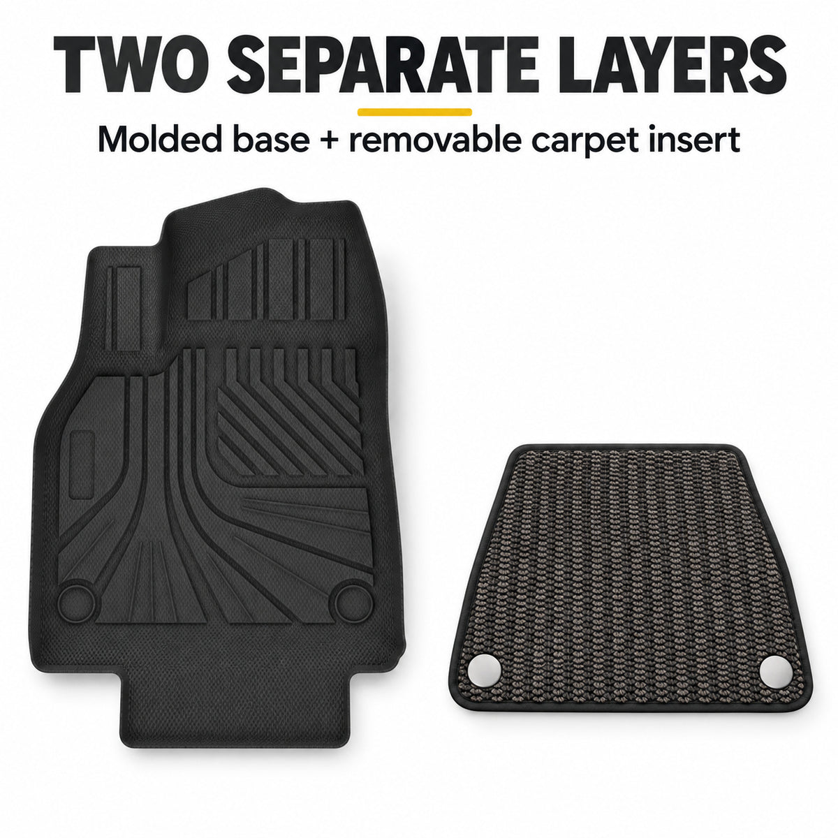 U-Guard Floor Mats with Carpet Inserts for Tesla Model Y 2025-2027